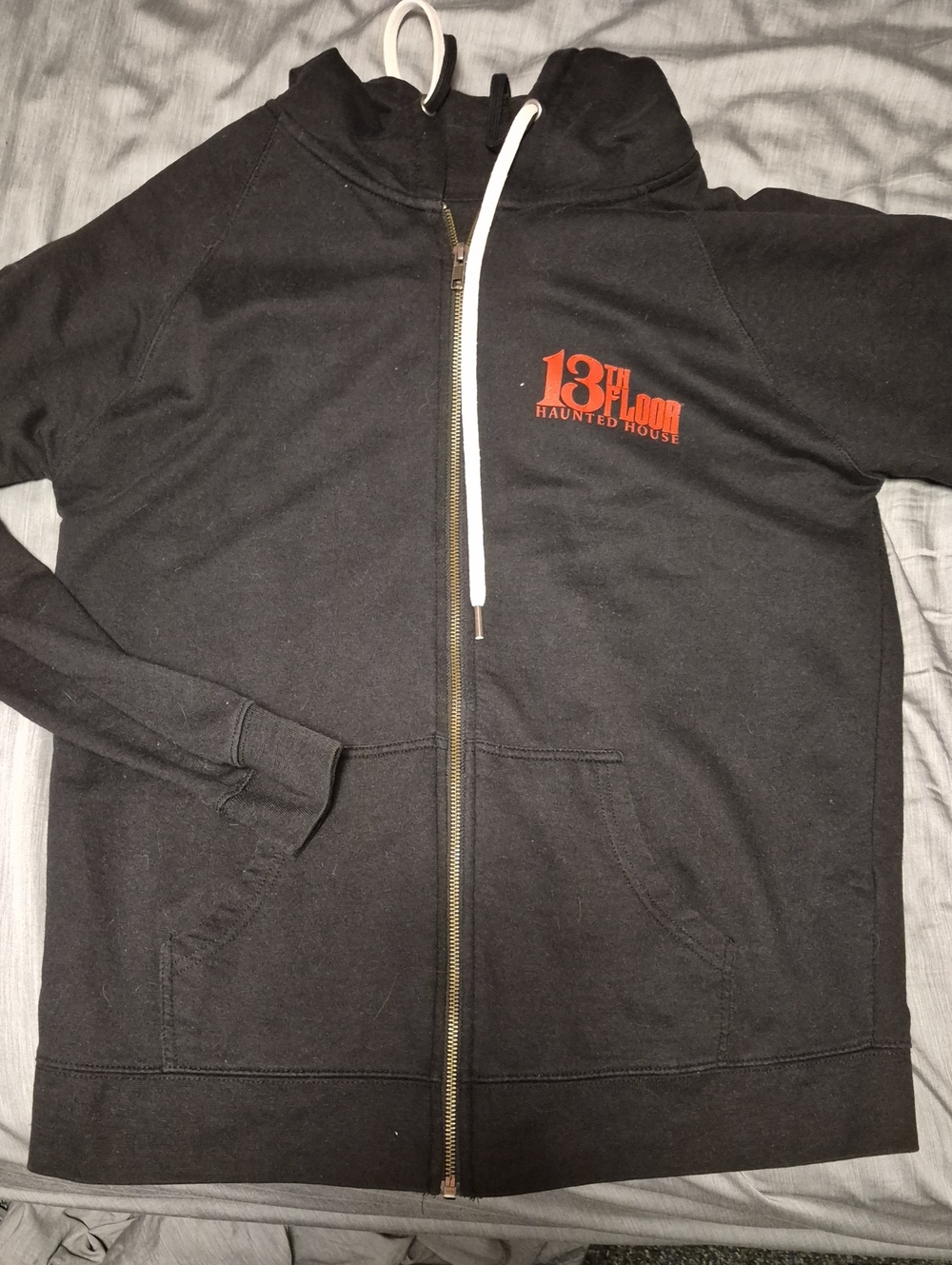 13th Floor Haunted House Black Zip-Up Hoodie